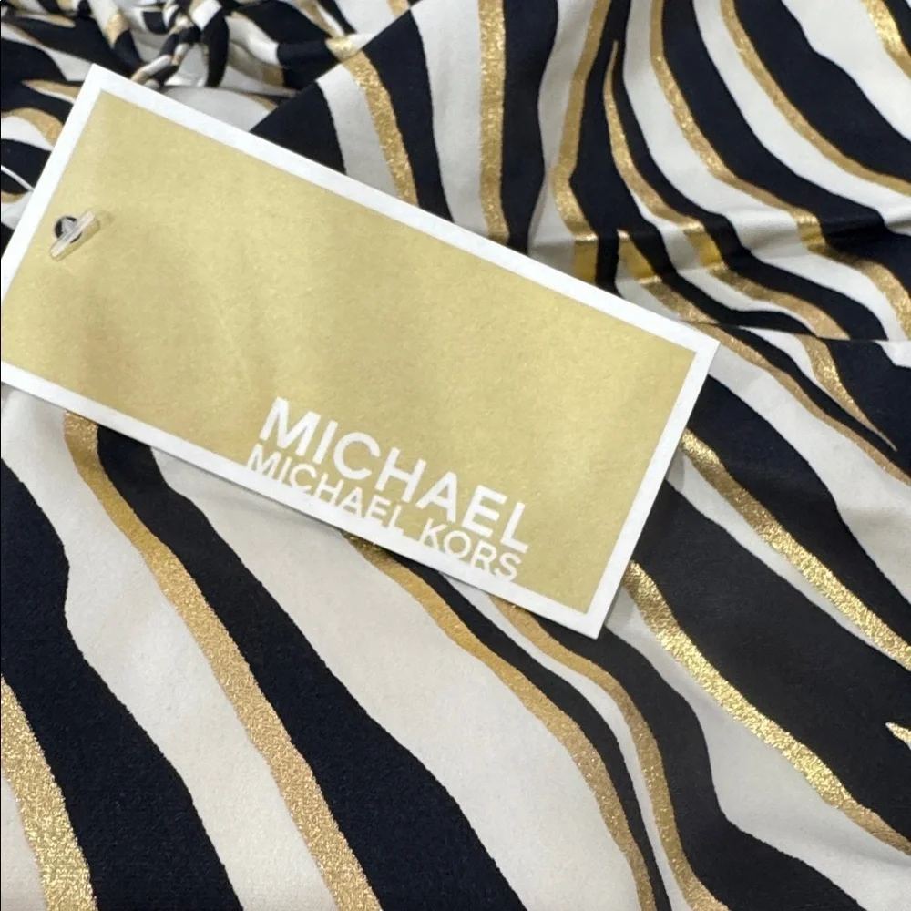 Michael Kors Tiger Zebra Halter Tankini Swim Top Size Small NEW